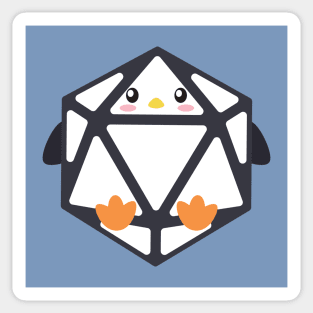 Polyhedral 20 Sided Dice Penguin - Tabletop RPG and Animal Lovers Mashup Sticker